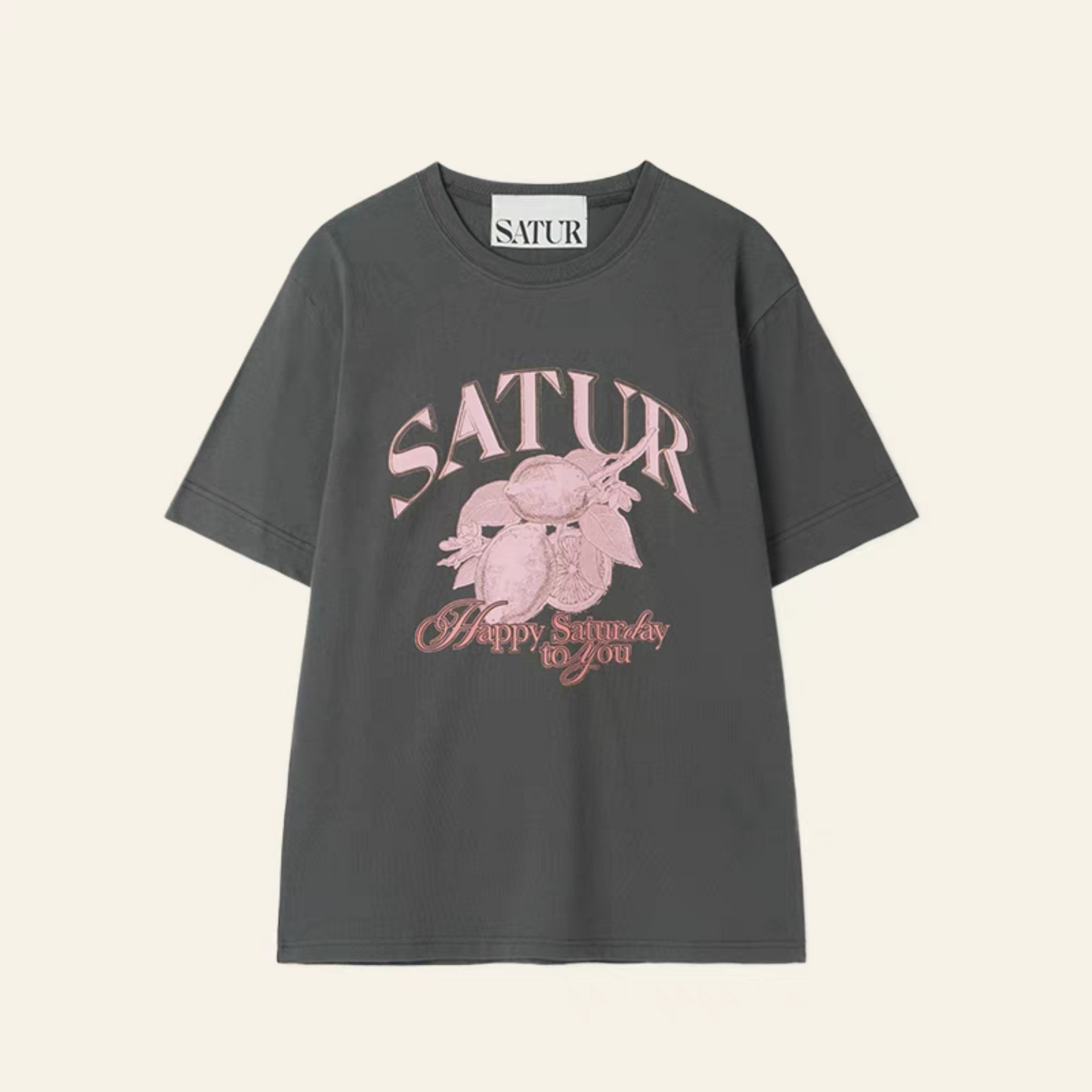 SATUR夏日檸檬彩色印花T恤