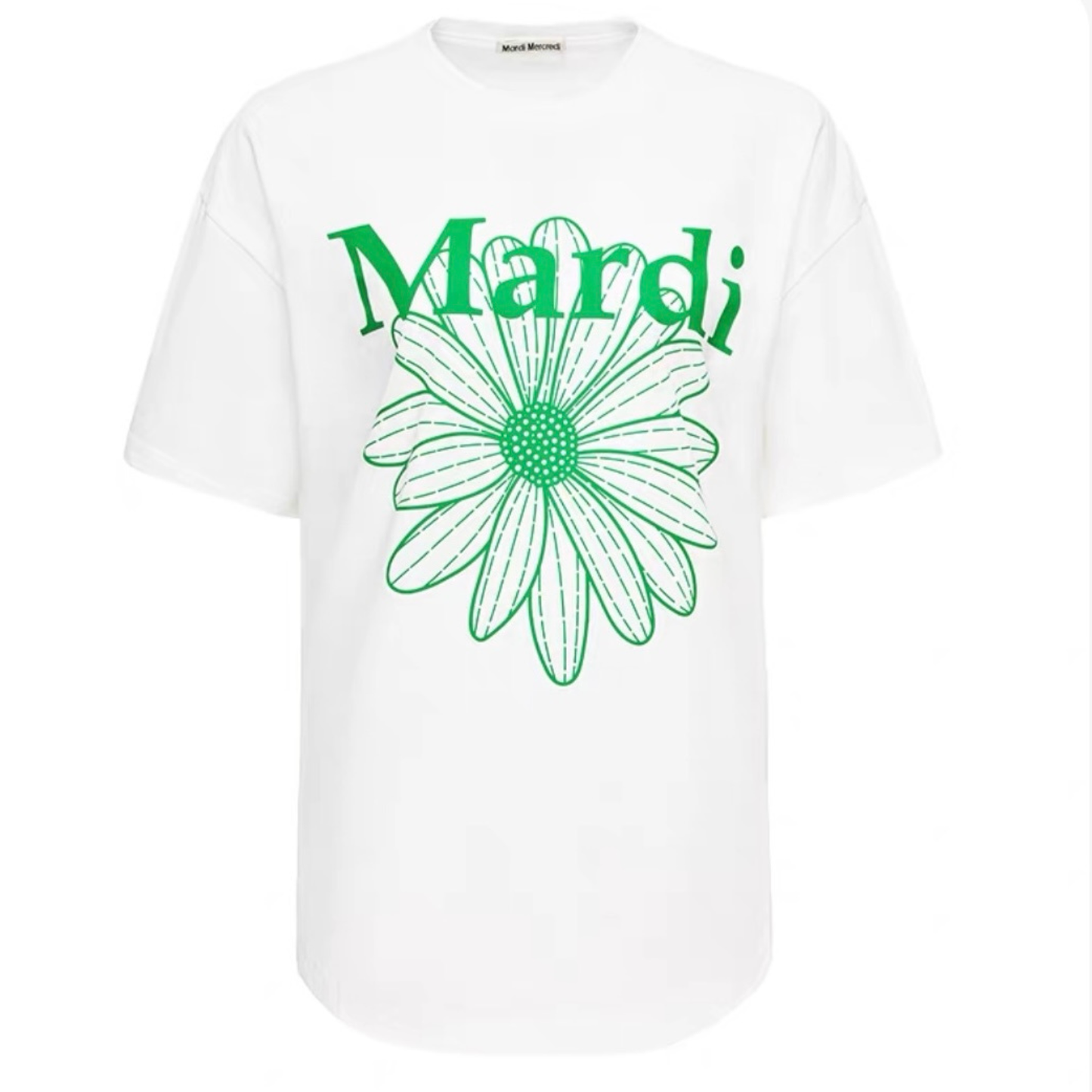 MardiMercredi經典小雛菊字母印花短袖t恤｜寬松版