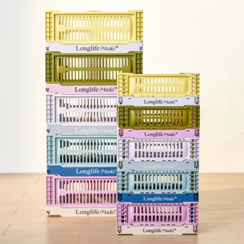 longlife made折疊籃彩色收納筐