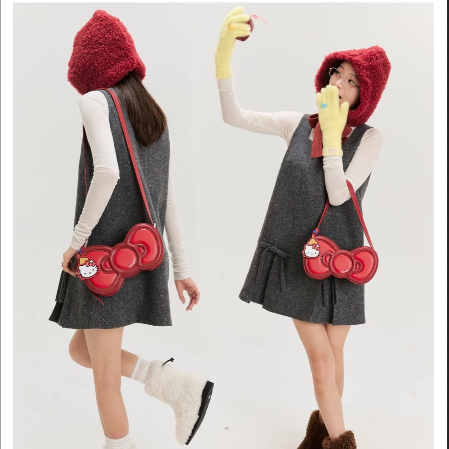 TOUTOUhellokitty｜三麗鷗正版授權｜凱蒂貓蝴蝶結腋下包紅色包包