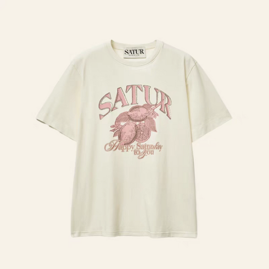 SATUR夏日檸檬彩色印花T恤