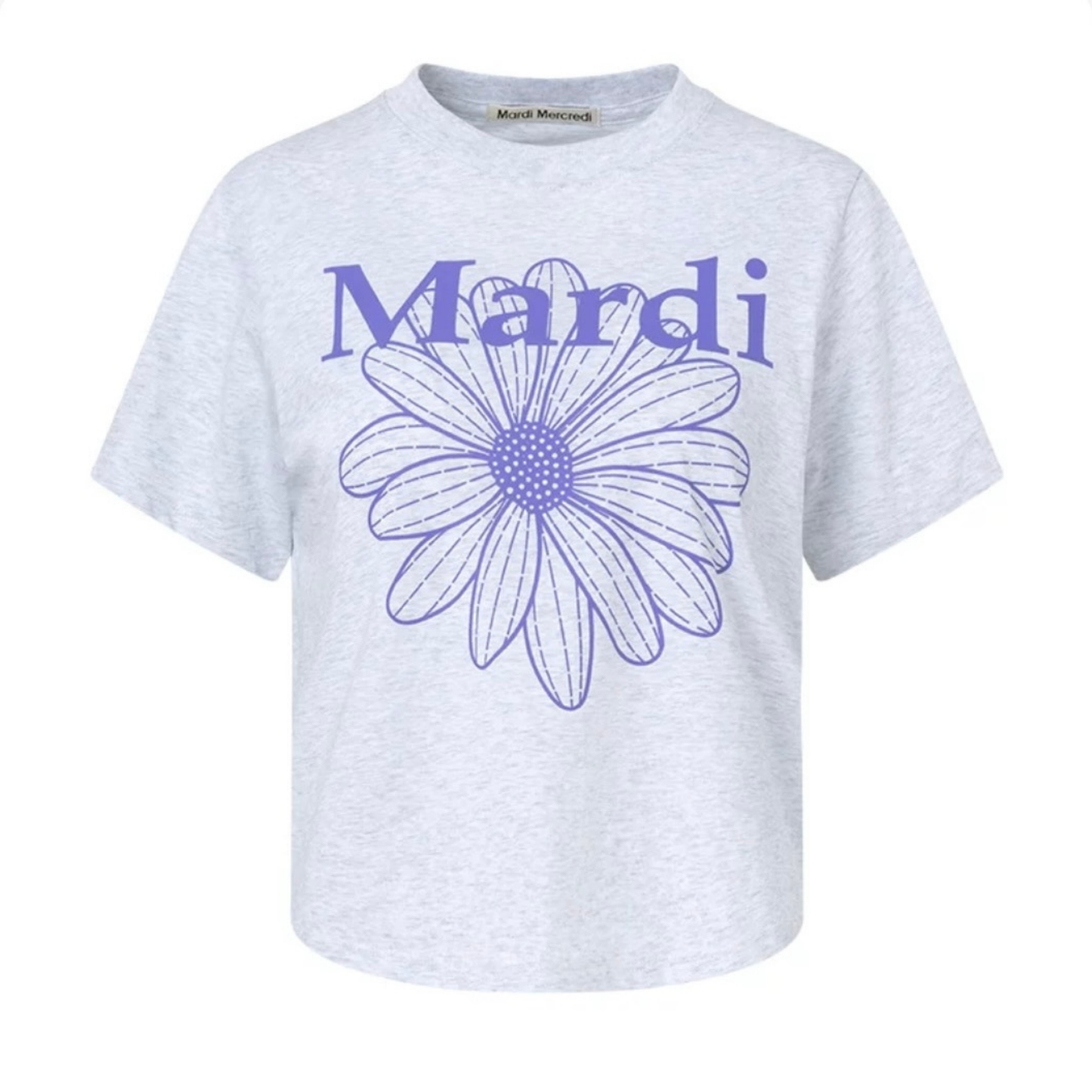 MardiMercredi小雛菊印花修身短袖t恤｜正肩版