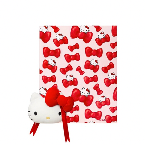 tbh野獸派家居 × Hello Kitty紅色蝴蝶結法蘭絨二合一抱枕毯