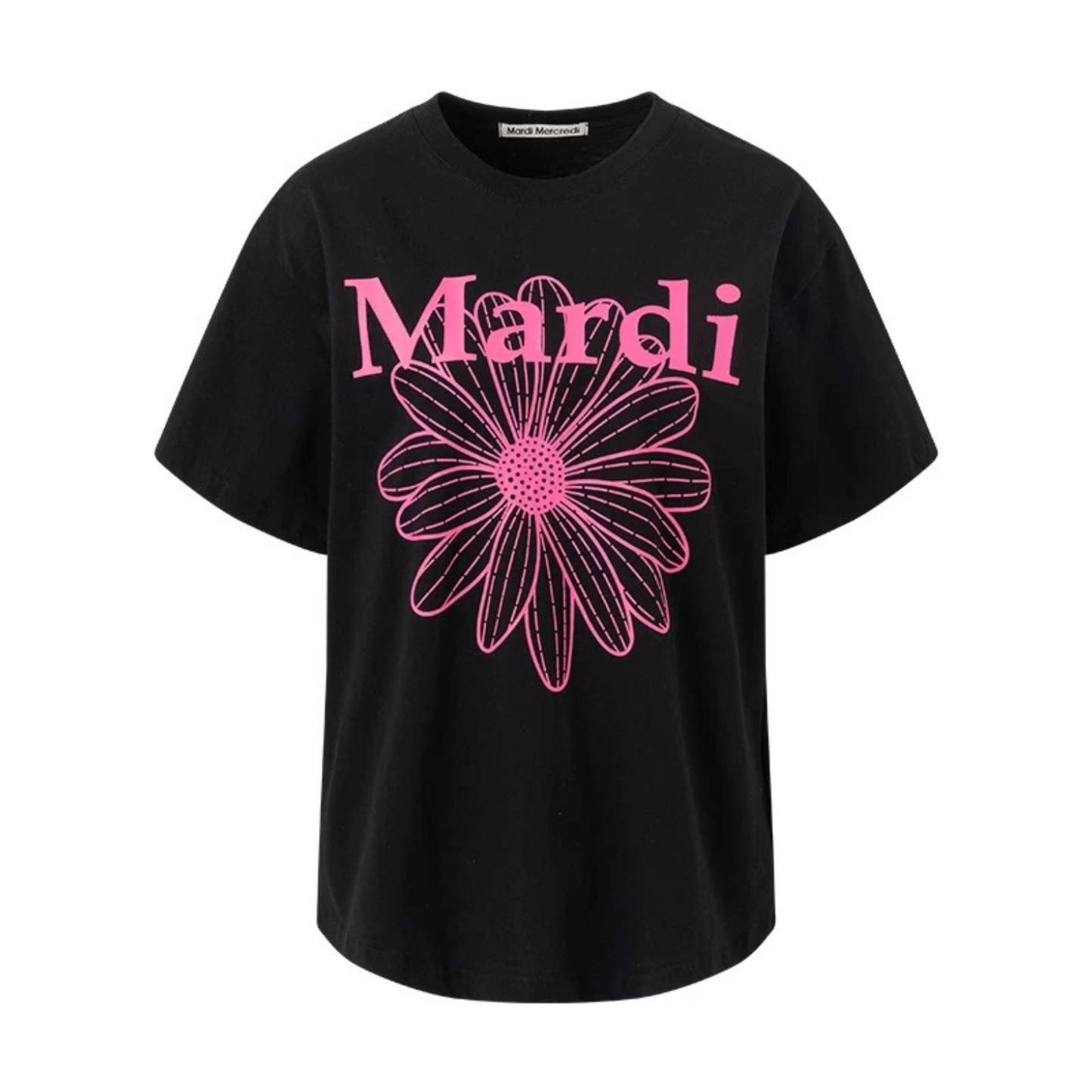 MardiMercredi經典小雛菊字母印花短袖t恤｜寬松版