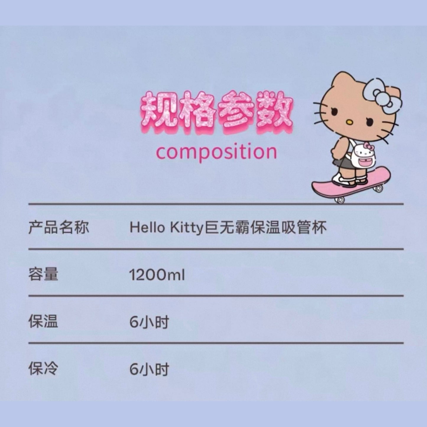 tbh野獸派三麗鷗Hello Kitty｜黑皮限定巨無霸不鏽鋼保溫杯1200ml