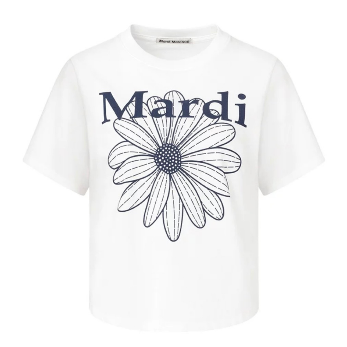 MardiMercredi小雛菊印花修身短袖t恤｜正肩版