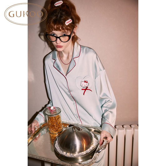 Gukoo/果殼Hello Kitty冰絲睡衣