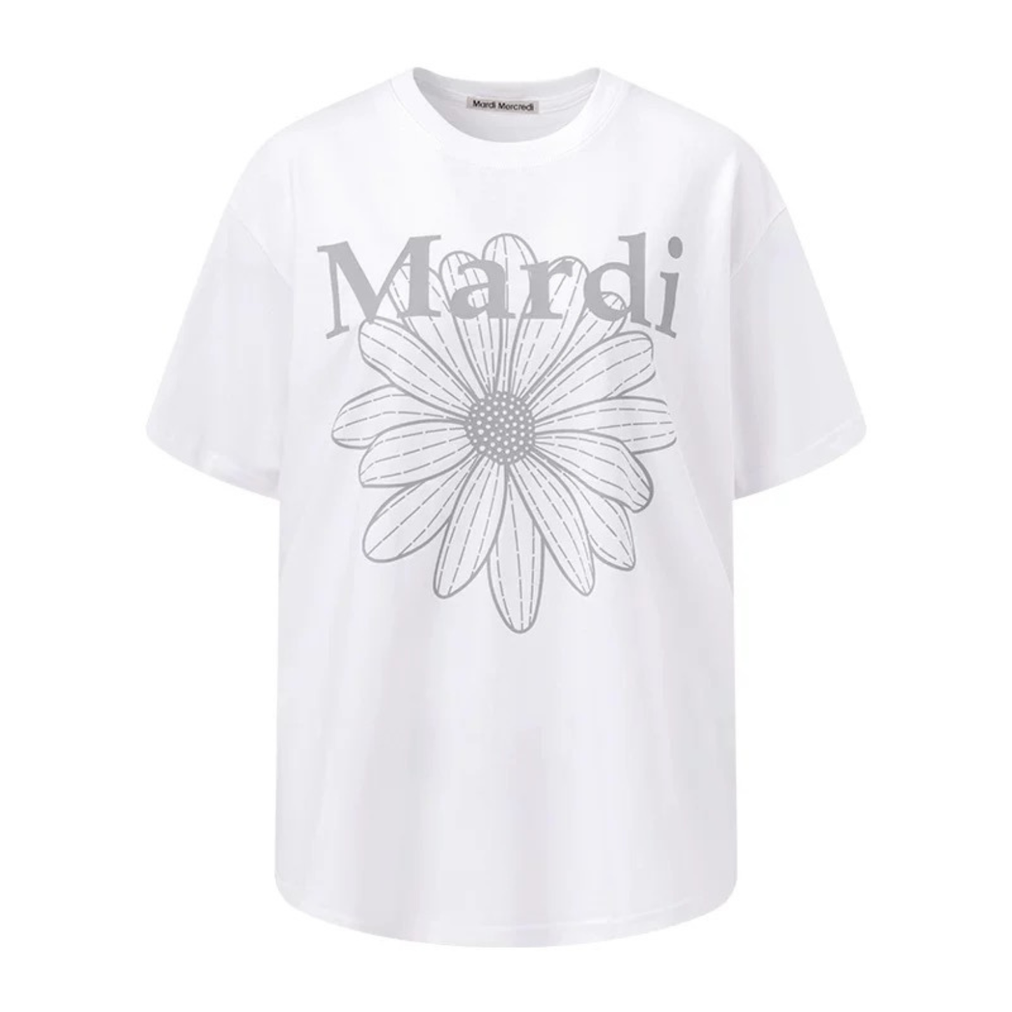 MardiMercredi經典小雛菊字母印花短袖t恤｜寬松版