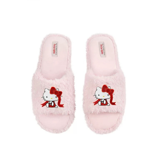 tbh野獸派家居三麗鷗Hello Kitty毛絨刺繡拖鞋｜室內家居鞋
