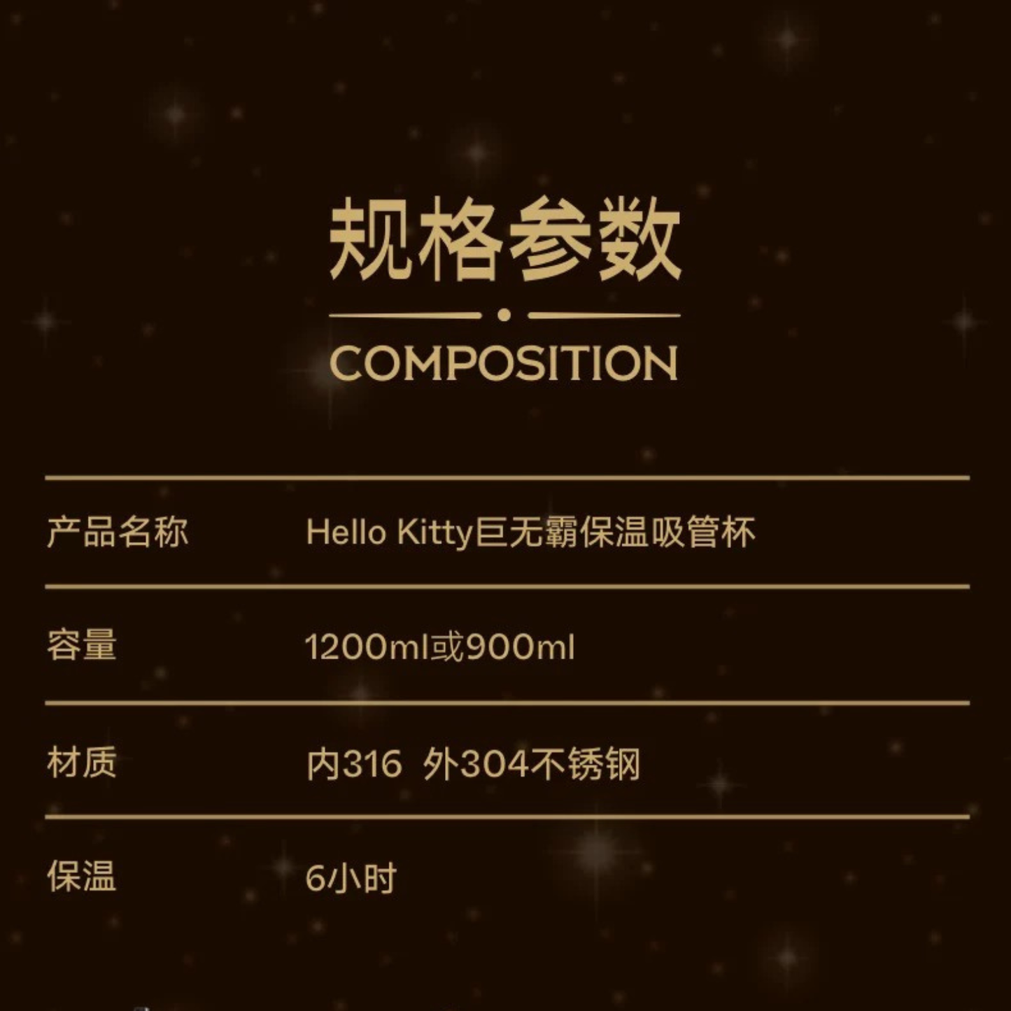 tbh野獸派Hello Kitty｜金色假日不鏽鋼保溫杯