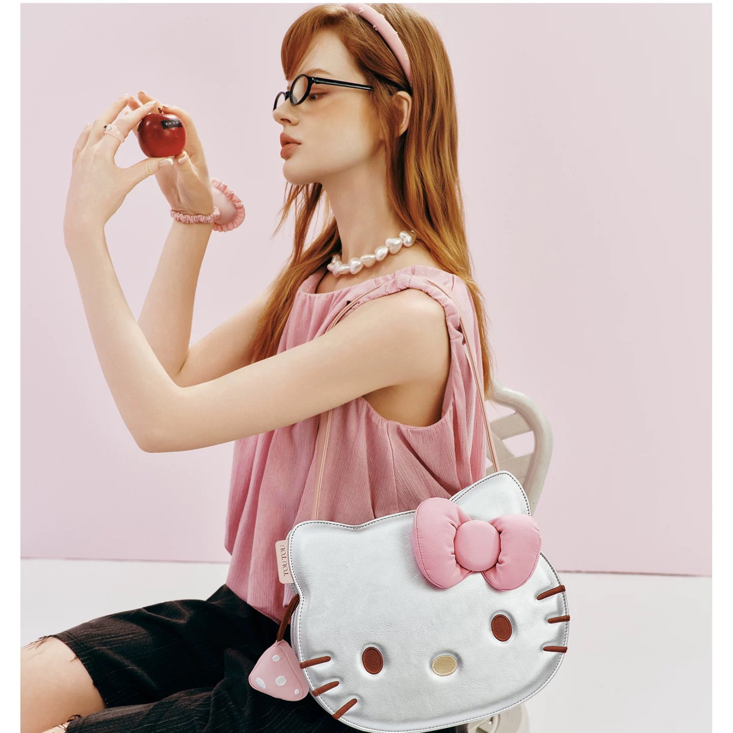 TOUTOUHelloKitty｜三麗鷗正版授權｜凱蒂貓頭手提包｜雙肩包/腋下包