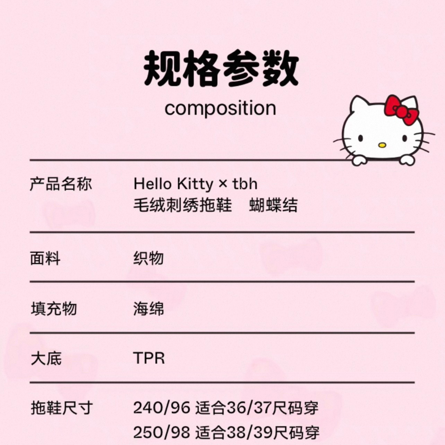 tbh野獸派家居三麗鷗Hello Kitty毛絨刺繡拖鞋｜室內家居鞋