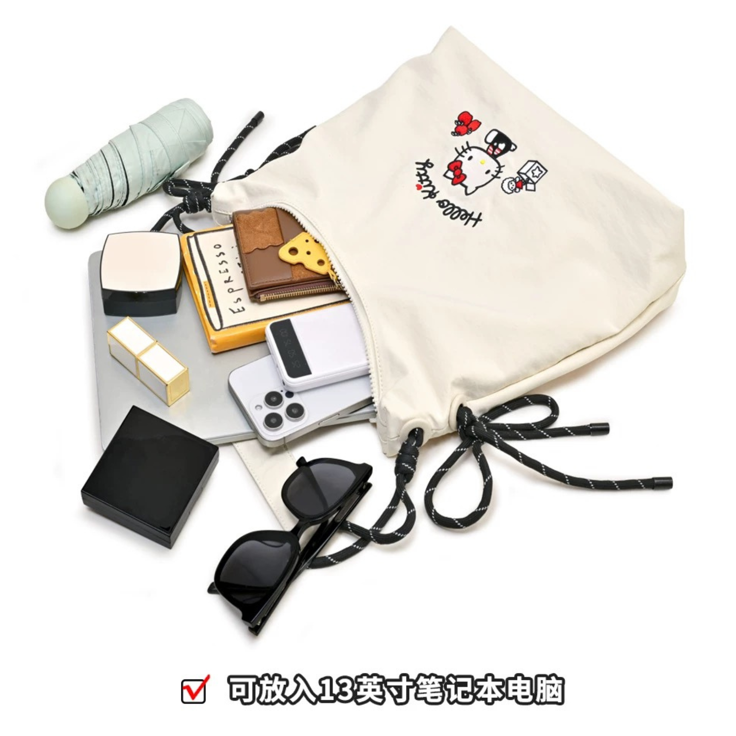 TOUTOUhellokitty｜三麗鷗正版授權｜凱蒂貓kt帆布托特包大容量