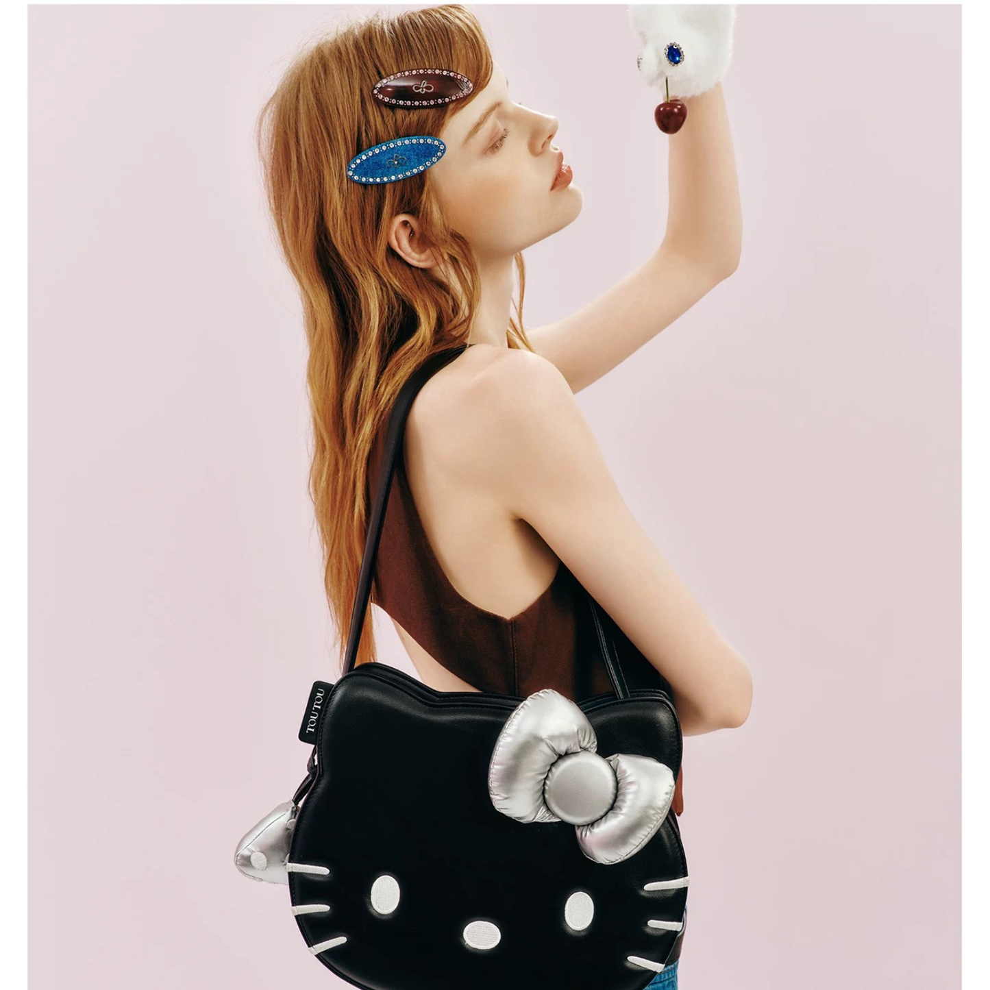 TOUTOUHelloKitty｜三麗鷗正版授權｜凱蒂貓頭手提包｜雙肩包/腋下包