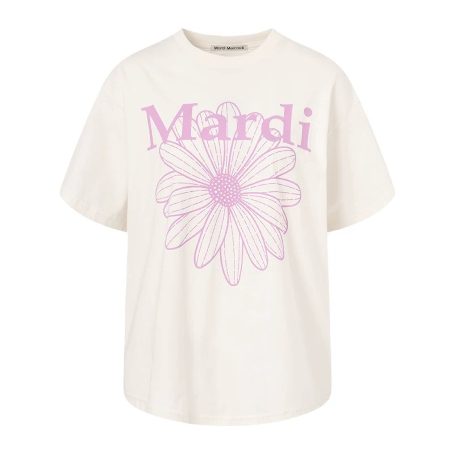 MardiMercredi經典小雛菊字母印花短袖t恤｜寬松版