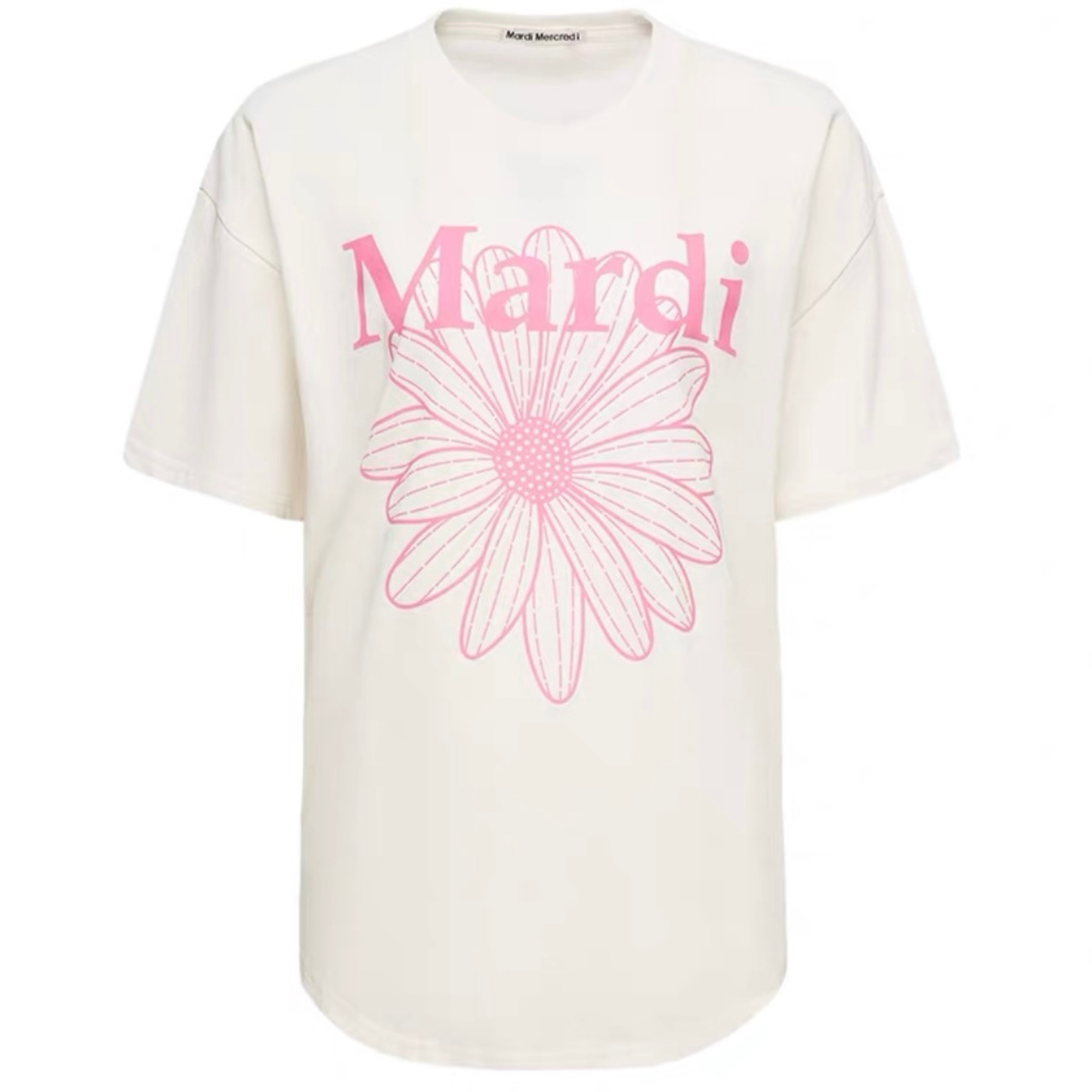 MardiMercredi經典小雛菊字母印花短袖t恤｜寬松版