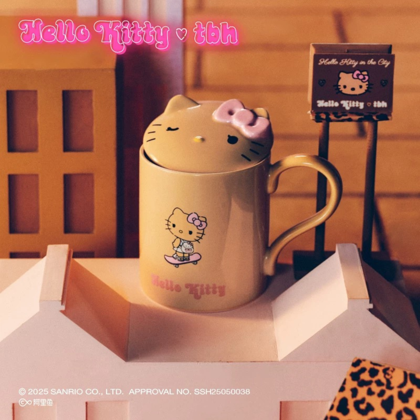 tbh野獸派家居三麗鷗Hello Kitty帶蓋陶瓷馬克杯水杯喝水杯