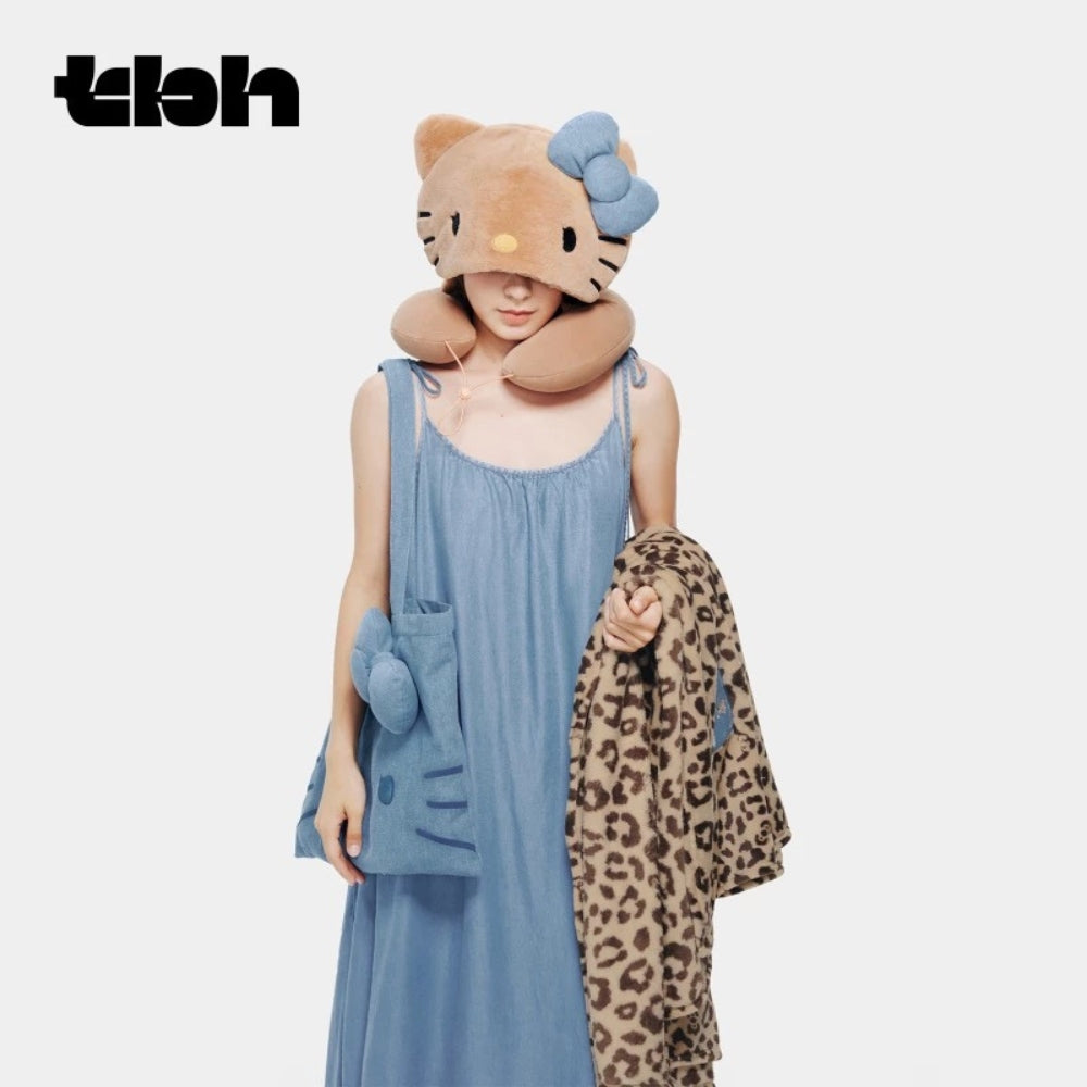 【 tbh野獸派家居三麗鷗Hello Kitty 】旅行套裝帆布袋U型枕毯子三件套