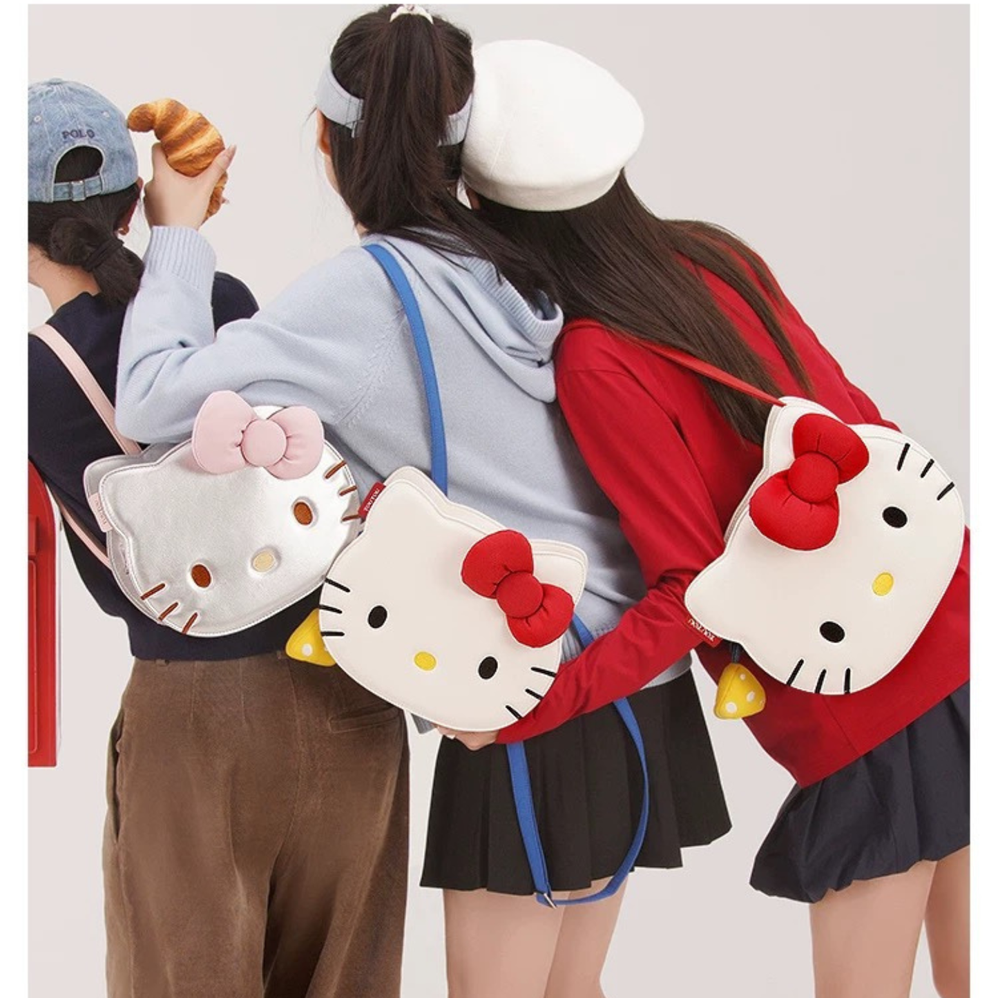 TOUTOUHelloKitty｜三麗鷗正版授權｜凱蒂貓頭手提包｜雙肩包/腋下包