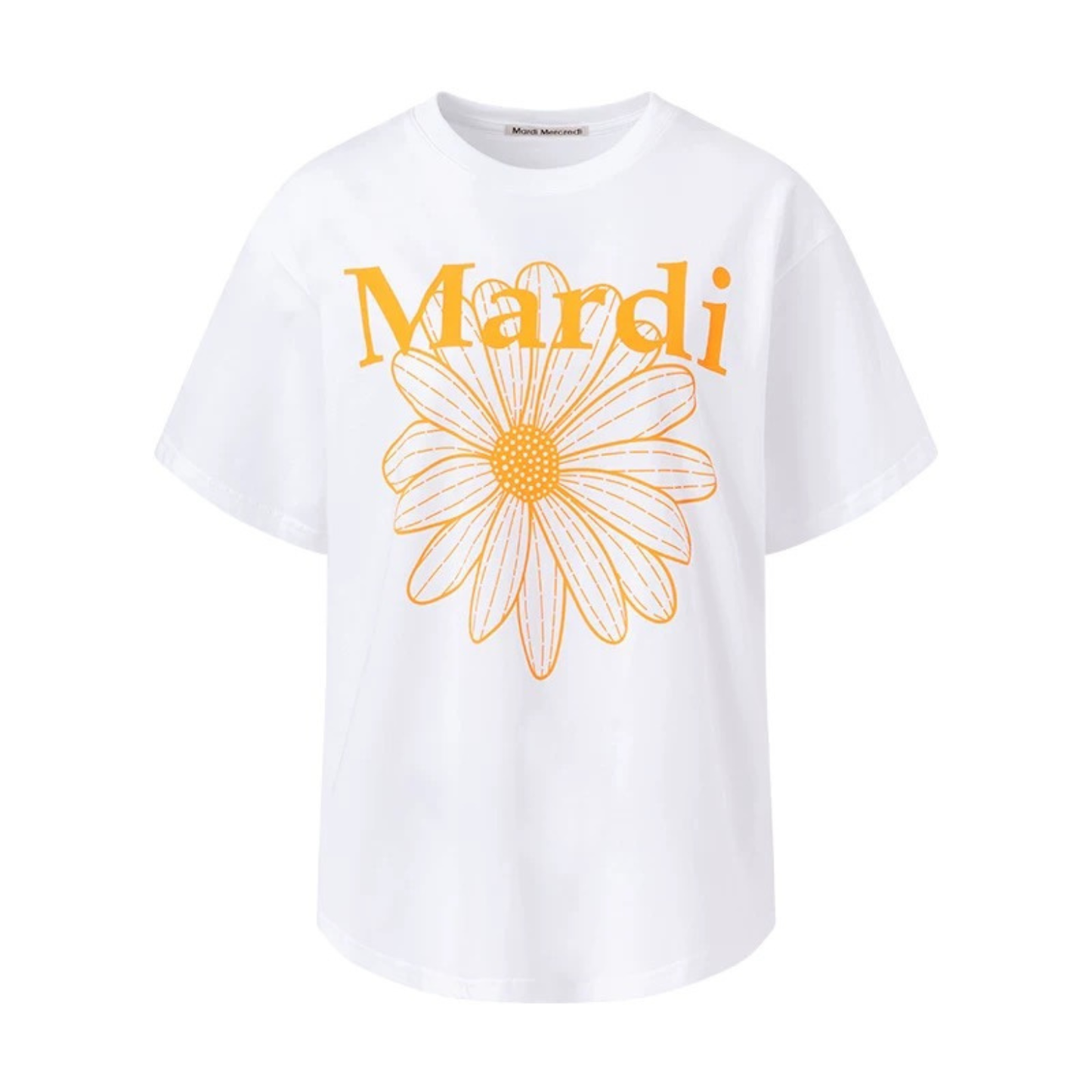 MardiMercredi經典小雛菊字母印花短袖t恤｜寬松版