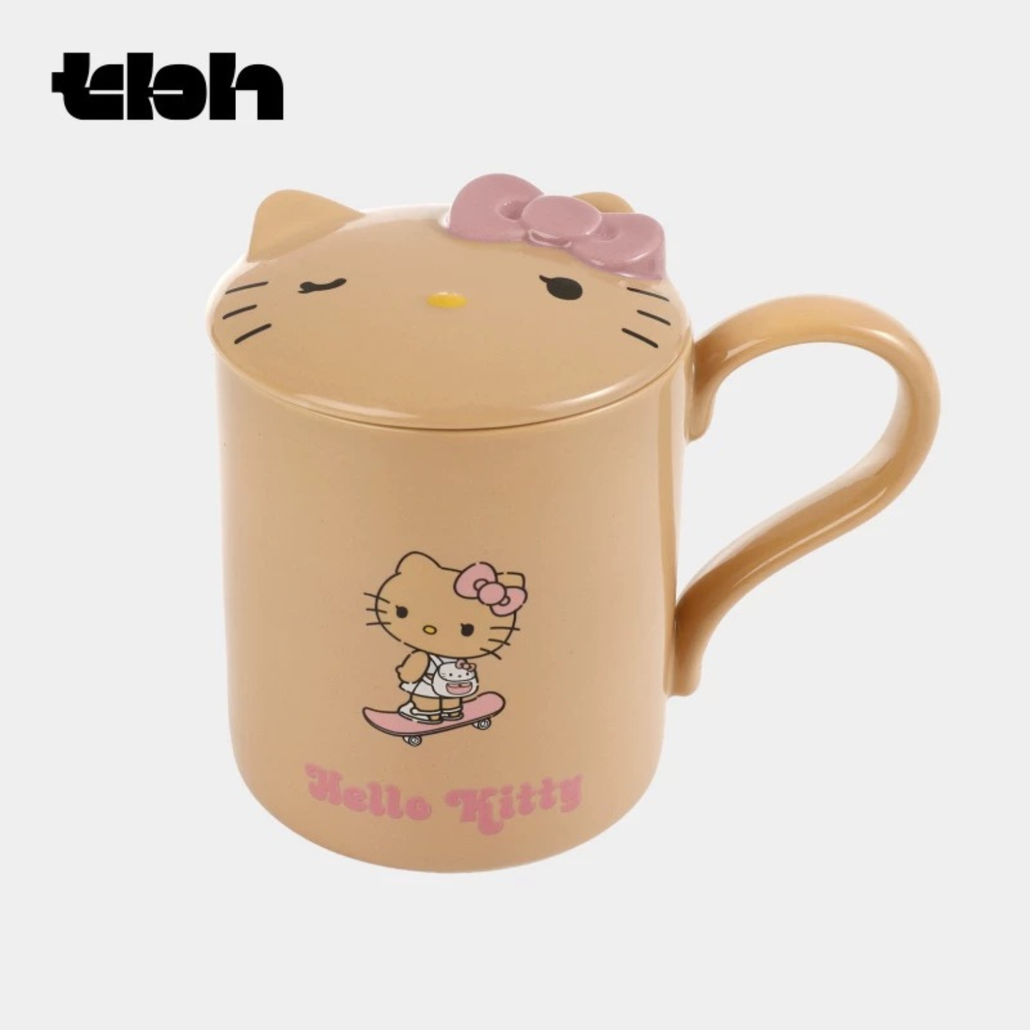 tbh野獸派家居三麗鷗Hello Kitty帶蓋陶瓷馬克杯水杯喝水杯