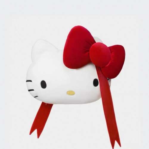 tbh野獸派家居 × Hello Kitty紅色蝴蝶結法蘭絨二合一抱枕毯