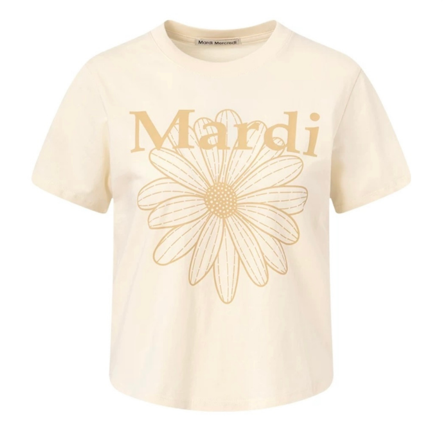 MardiMercredi小雛菊印花修身短袖t恤｜正肩版